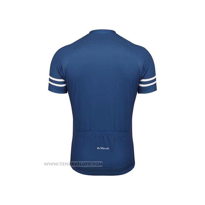2021 Maillot Cyclisme de Marchi Fonce Bleu Manches Courtes et Cuissard
